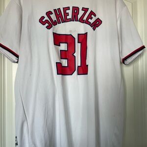 Washington Nationals White Baseball Jersey - Scherzer (Children’s L/XL)